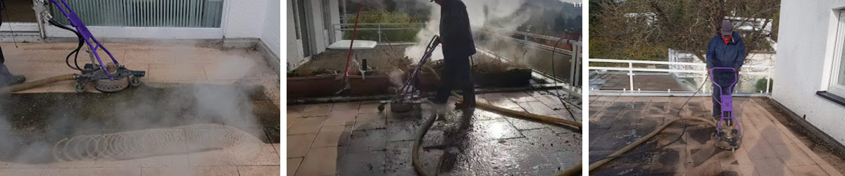 Professionelle Reinigung Professionelle Reinigung von Terrassen und Plätzen